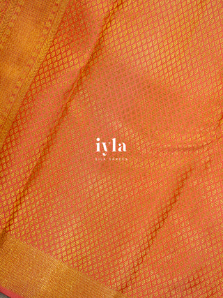 The Tropical Foliage Kanjeevaram in Pearl Aqua