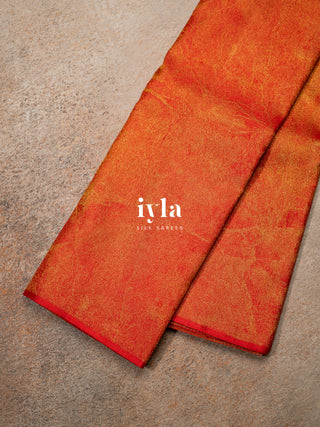 The Crimson Red Marble Theory Silk Saree