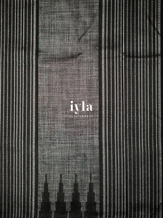 The Obsidian Black Marble Theory Silk Saree