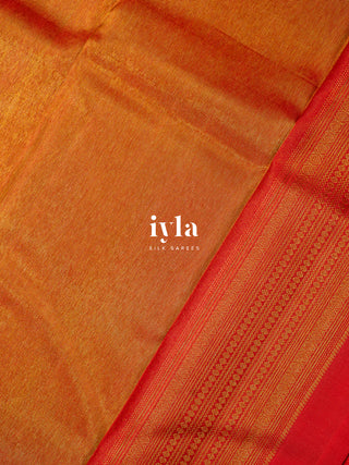 The Crimson Red Marble Theory Silk Saree