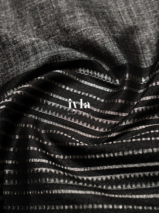 The Obsidian Black Marble Theory Silk Saree