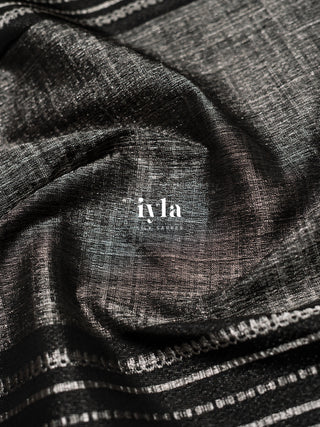 The Obsidian Black Marble Theory Silk Saree