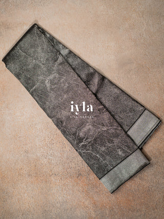 The Obsidian Black Marble Theory Silk Saree