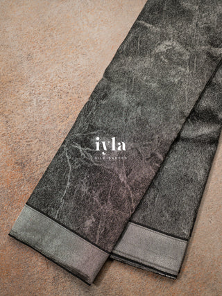 The Obsidian Black Marble Theory Silk Saree