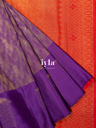 The DownPour Dream Kanjeevaram in True Purple
