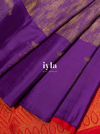 The DownPour Dream Kanjeevaram in True Purple