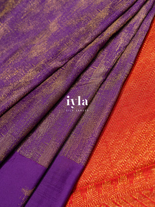 The DownPour Dream Kanjeevaram in True Purple