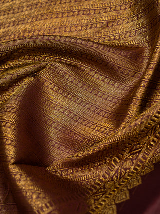 The Walnut Brown Quiver Moon Kanjeevaram