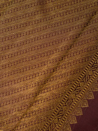 The Walnut Brown Quiver Moon Kanjeevaram