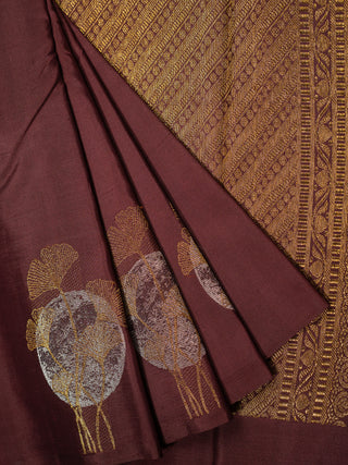 The Walnut Brown Quiver Moon Kanjeevaram