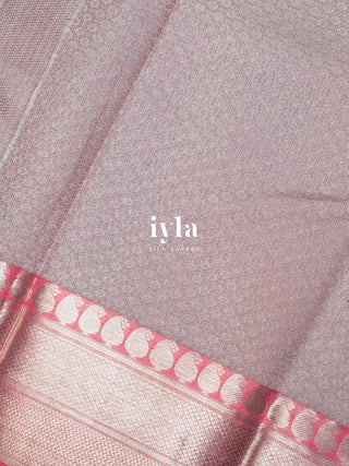 The Butterfly Weave Kanjeevaram in Antique Silver