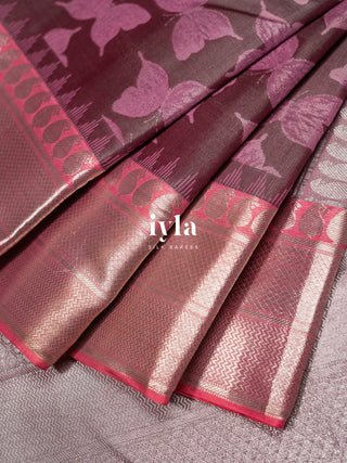 The Butterfly Weave Kanjeevaram in Antique Silver