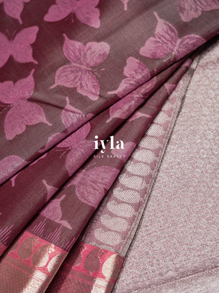 The Butterfly Weave Kanjeevaram in Antique Silver