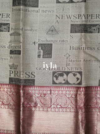The Miss Morning Brief Kanjeevaram in Antique Silver