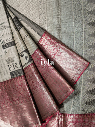The Miss Morning Brief Kanjeevaram in Antique Silver