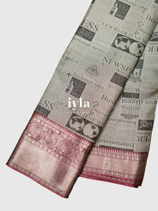 The Miss Morning Brief Kanjeevaram in Antique Silver
