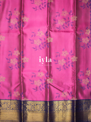 The Periwinkle Wonderland Kanjeevaram Wild Pink