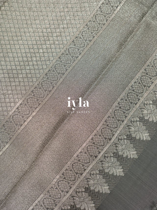 The Miss Morning Brief Kanjeevaram in Antique Silver