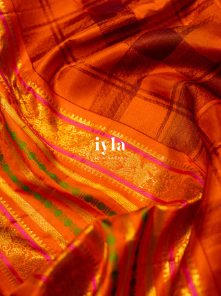 The Timeless Legacy Weave Kanjeevaram in Orange Blossom