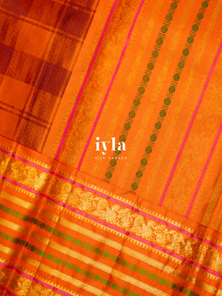 The Timeless Legacy Weave Kanjeevaram in Orange Blossom