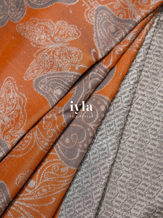 The Butterfly Weave Kanjeevaram in Spanish Orange