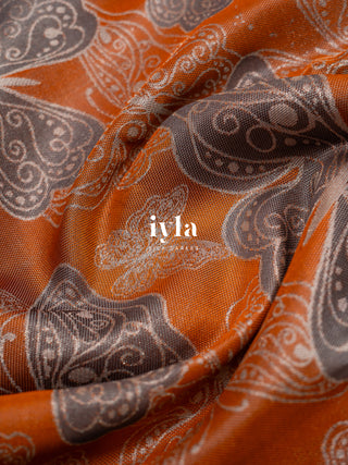 The Butterfly Weave Kanjeevaram in Spanish Orange