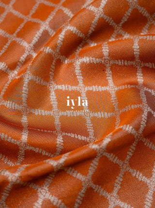 The Butterfly Weave Kanjeevaram in Spanish Orange