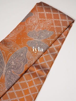 The Butterfly Weave Kanjeevaram in Spanish Orange