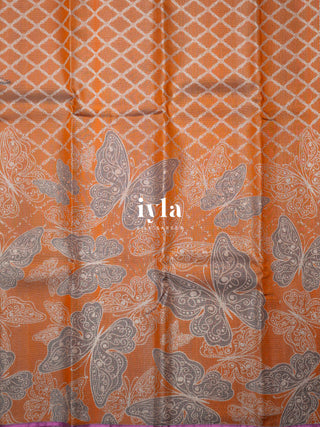 The Butterfly Weave Kanjeevaram in Spanish Orange