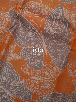 The Butterfly Weave Kanjeevaram in Spanish Orange