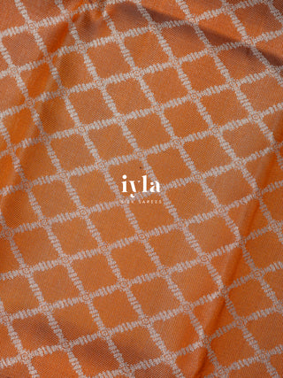 The Butterfly Weave Kanjeevaram in Spanish Orange