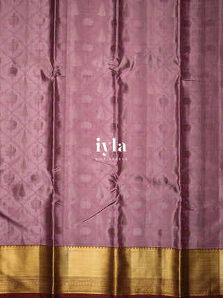 The Ornate Garden Kanjeevaram in Antique Pink