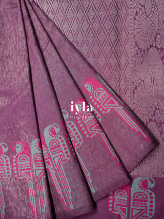 The Parrot Perch Play Kanjeevaram in Orchid Purple