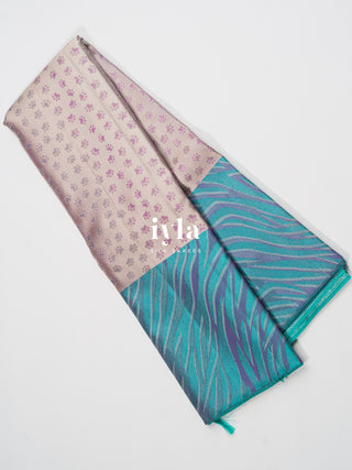 The Pawsome Kanjeevaram Silk Saree in Nude Beige