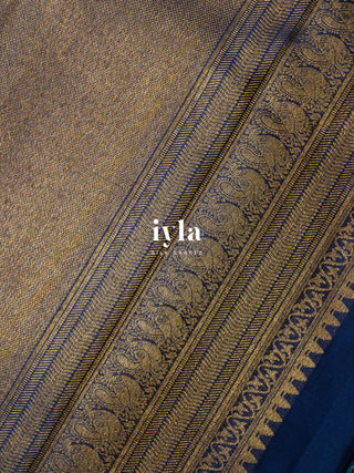 The Peacock Chronicles Kanjeevaram in Azure Blue