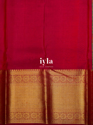 The Peacock Symphony Kanjeevaram in Apricot Orange
