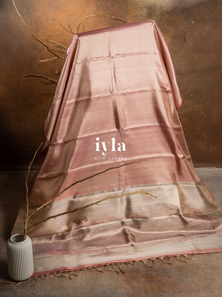 The Champagne Pink Peacock Weave Kanjeevaram