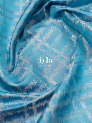 The Peacock Perch Pretty Kanjeevaram in Azure Blue