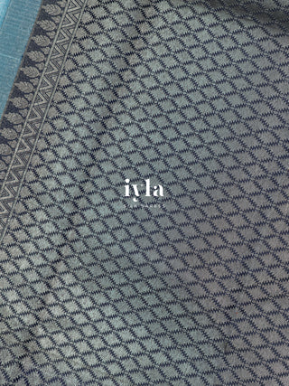 The Peacock Perch Pretty Kanjeevaram in Azure Blue