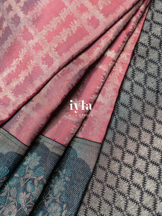 The Peacock Perch Pretty Kanjeevaram in Strawberry Pink