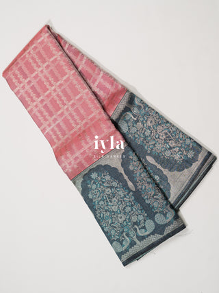 The Peacock Perch Pretty Kanjeevaram in Strawberry Pink