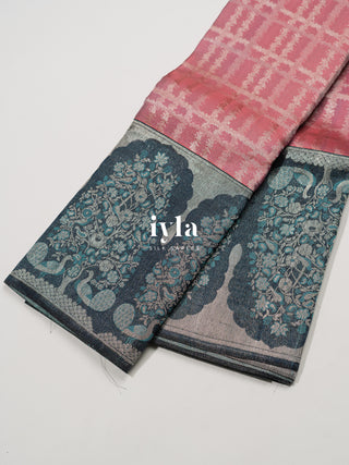 The Peacock Perch Pretty Kanjeevaram in Strawberry Pink