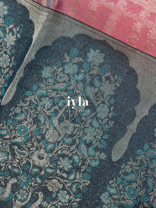 The Peacock Perch Pretty Kanjeevaram in Strawberry Pink