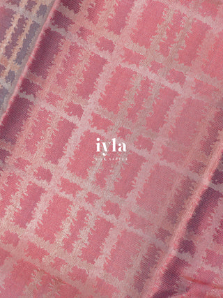 The Peacock Perch Pretty Kanjeevaram in Strawberry Pink