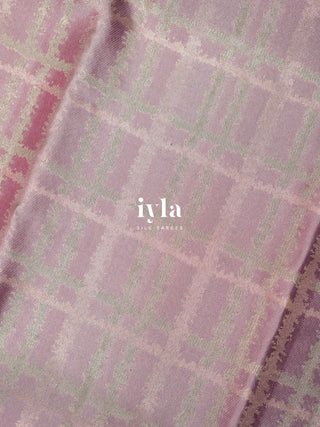 The Peacock Perch Pretty Kanjeevaram in Lavender Silver