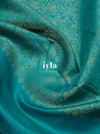 The Peacock Theory Kanjeevaram in Royal Purple in Pure Gold