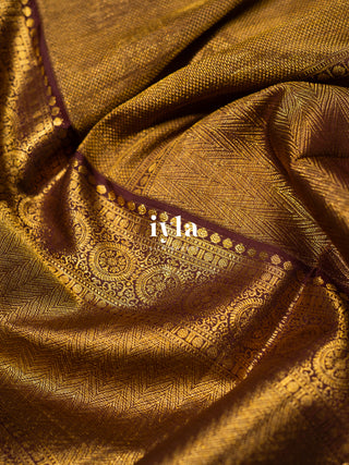 The Peacock Symphony Kanjeevaram in Smokey Pink
