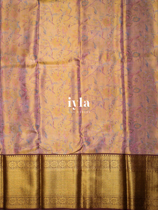 The Peacock Symphony Kanjeevaram in Smokey Pink