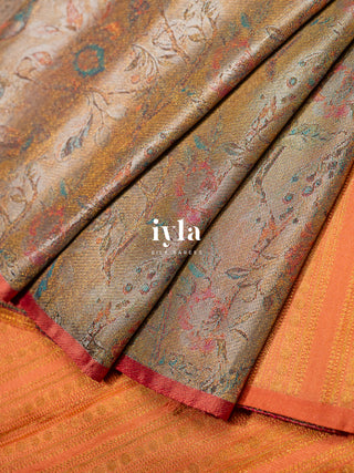 The Peacock Symphony Kanjeevaram in Gold