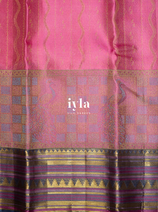The Peacock Court Kanjeevaram in Pretty Pink
